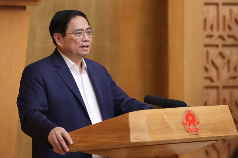 Thủ tướng Phạm Minh Chính phát biểu khai mạc phiên họp Chính phủ thường kỳ tháng 2/2023. (Ảnh: VGP/Nhật Bắc).