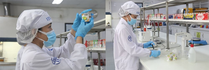 Sản phẩm sữa chua sầu riêng Vinamilk đang nghiên cứu sản xuất cho thị trường Trung Quốc.