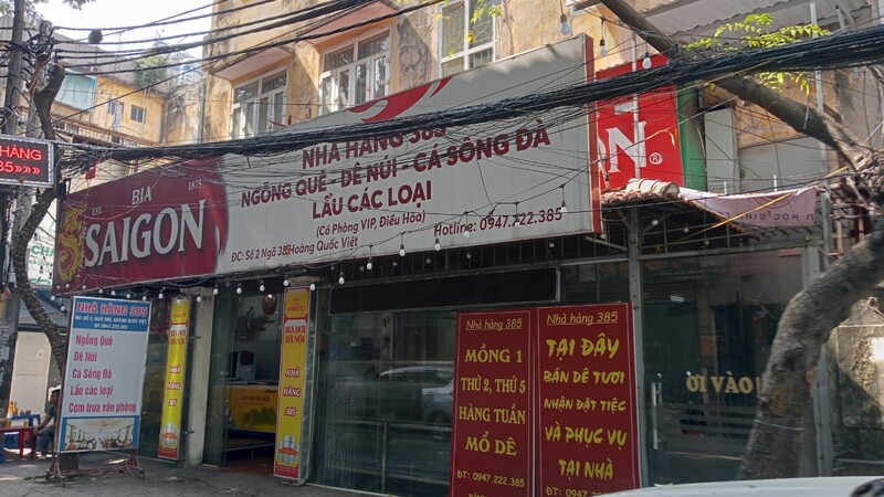 Nhà hàng – quán bia tại Trường Cao đẳng Sư phạm Trung ương – ngõ 385 Hoàng Quốc Việt.