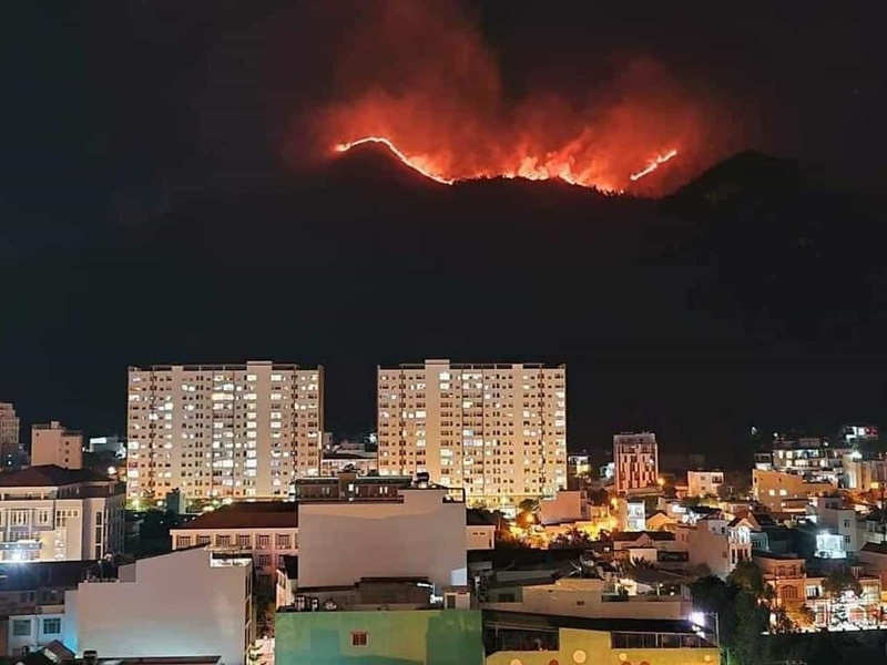 Đám cháy trên núi Cô Tiên.