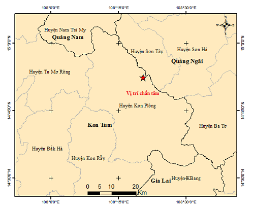 Liên tiếp xảy ra nhiều trận động đất tại huyện Kon Plông, tỉnh Kon Tum.