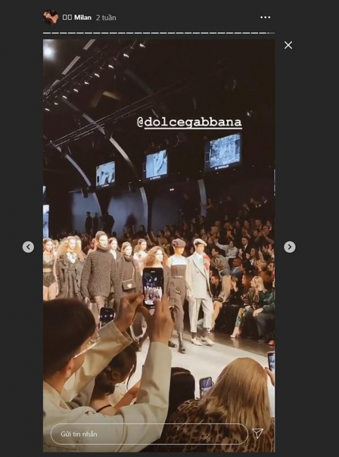 Tiên Nguyễn xuất hiện trong show của Dolce & Gabbana với tư cách là khách mời