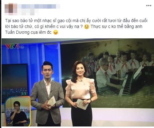Hình ảnh kém duyên của MC Mai Ngọc trên sóng truyền hình.