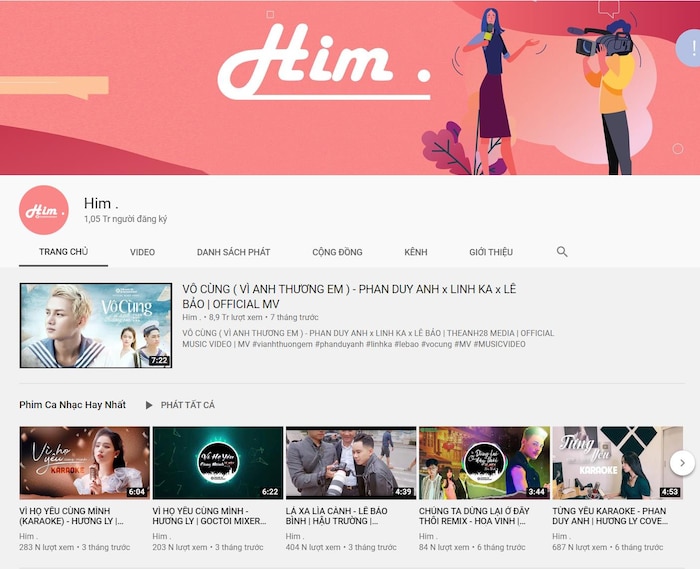 Him. được xem là hiện tượng của giới sản xuất Vlog Việt Nam.
