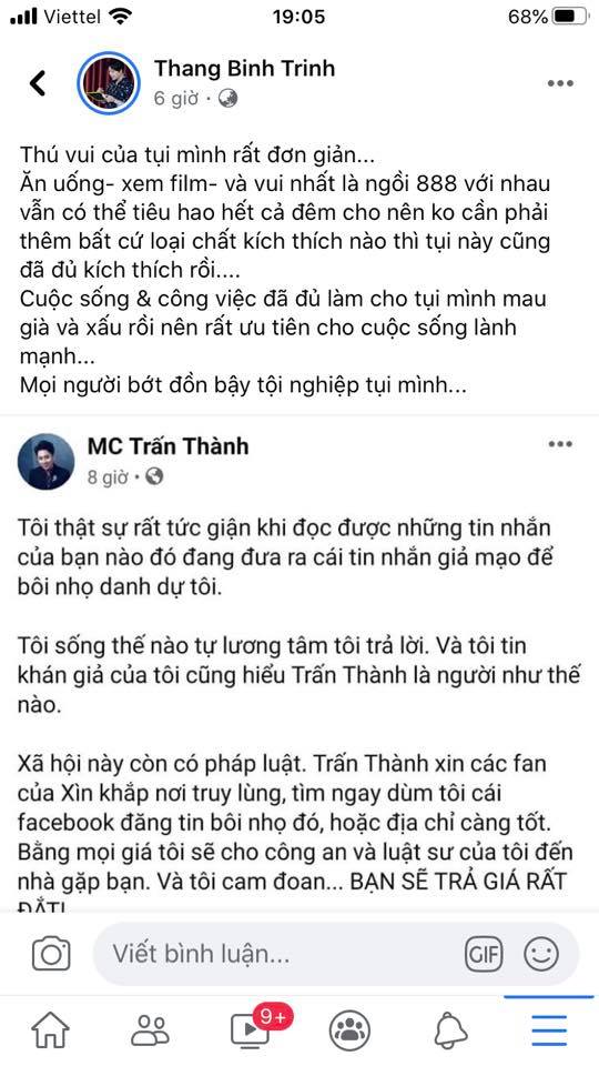 Chia sẻ của Trịnh Thăng Bình.