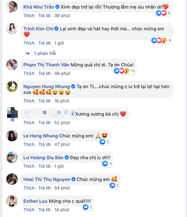 Rất nhiều bình luận chúc mừng của các nghệ sĩ Việt.