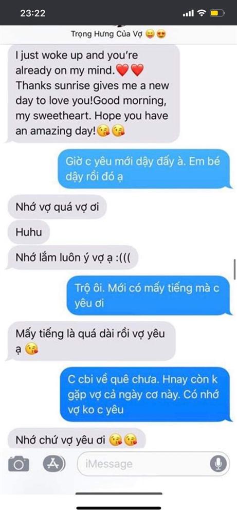 Tin nhắn của Nguyễn Trọng Hưng gửi vợ.