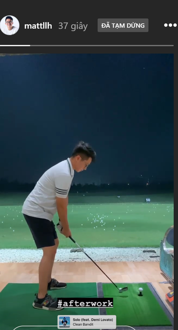 Anh chàng mới đăng tải ảnh đi chơi golf, môn thể thao yêu thích của anh và Hương Giang.