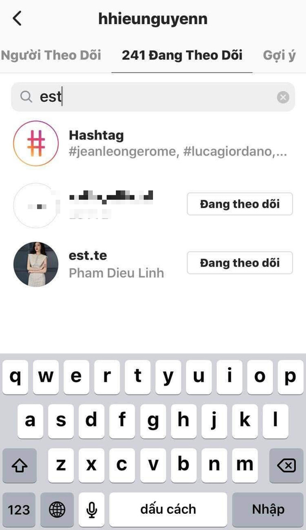 Hiếu Nguyễn follow Diệu Linh trên Instagram và rất chăm chỉ tương tác với cô nàng