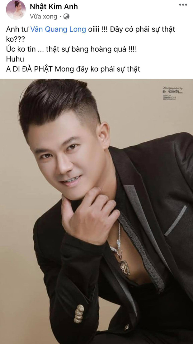 Ca sĩ Nhật Kim Anh không tin việc Vân Quang Long qua đời