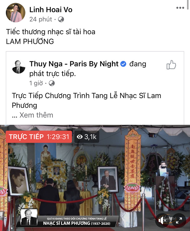Hoài Linh nói lời tiếc thương khi tang lễ nhạc sĩ Lam Phương diễn ra