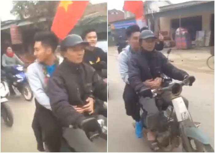 Được ô tô đưa đón nhưng khi thấy bố chạy xe máy cũ mèm theo, thủ môn U23 Việt Nam đã lao ngay xuống để được đi với bố về nhà