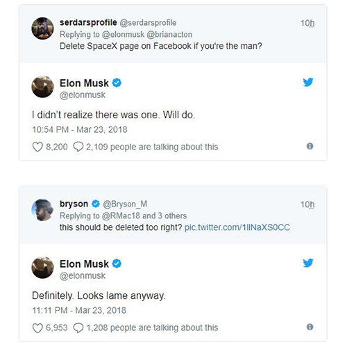 Elon Musk thẳng tay xóa tài khoản Facebook Tesla và SpaceX