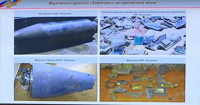 Nga trưng các “vật chứng” bắn rơi tên lửa Mỹ ở Syria, Tomahawk bị “bắt sống” về tới Moscow