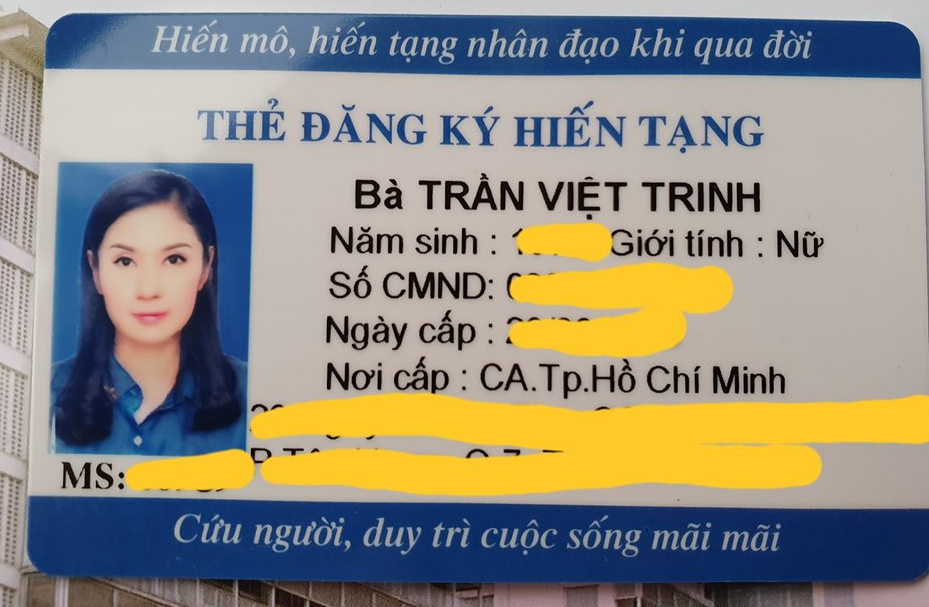 Việt Trinh đăng ký hiến tạng sau khi qua đời.