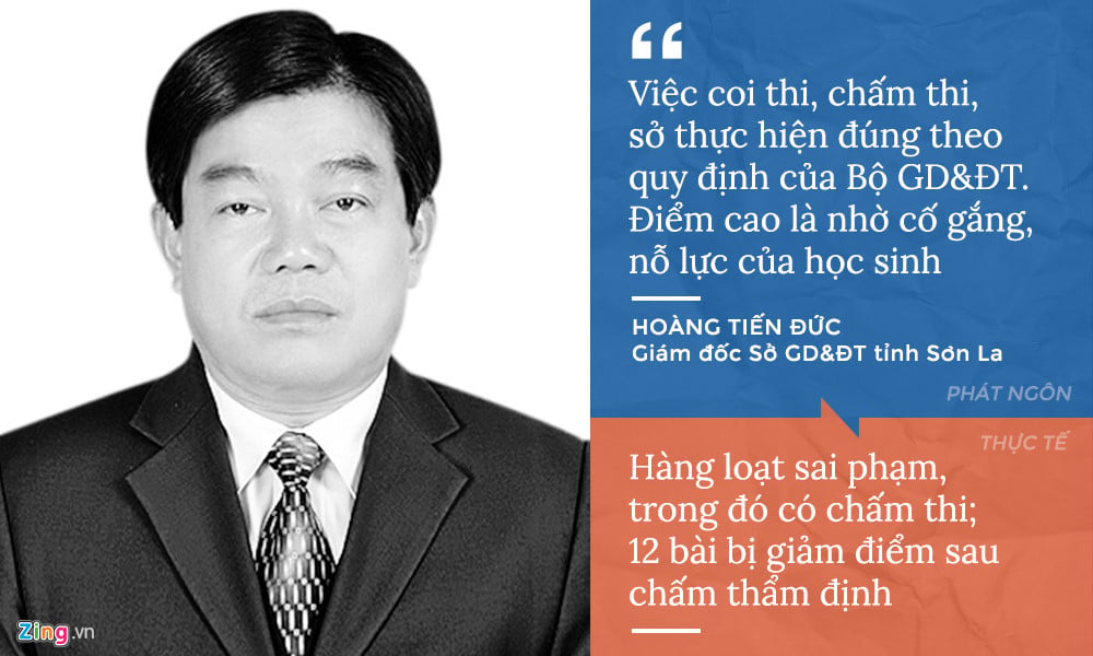 Phát ngôn ngược thực tế của ông Hoàng Tiến Đức - Giám đốc Sở GD&ĐT Sơn La trong vụ gian lận thi cử 2018. (Nguồn: Zing.vn).