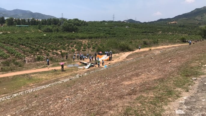 Hình ảnh chiếc máy bay gặp nạn tại Khánh Hòa. 
