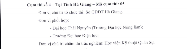 Các điểm thi THPT Quốc gia 2019 tại Hà Giang