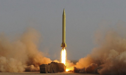 Tên lửa Shahab-3 bắn thử hồi năm 2017. Ảnh: IRNA.