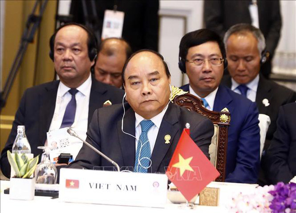 Thủ tướng Nguyễn Xuân Phúc tại phiên toàn thể hội nghị cấp cao ASEAN lần thứ 34 ở Bangkok, Thái Lan. (Ảnh: TTXVN).