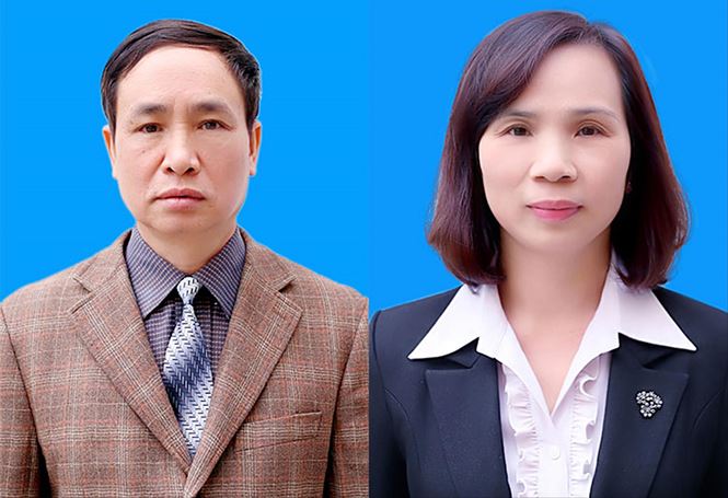 Bị can Phạm Văn Khuông và Triệu Thị Chính (hai cựu Phó giám đốc Sở GD&ĐT Hà Giang).