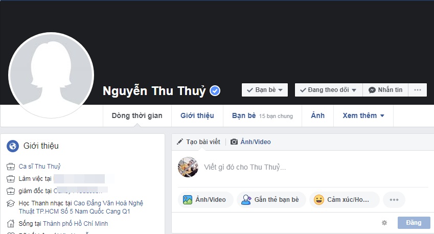 Ảnh bìa và ảnh đại diện Facebook của Thu Thủy cũng không còn hình ảnh hạnh phúc của 2 người. 