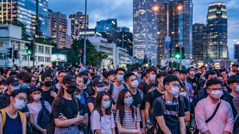 Những người biểu tình ở Hong Kong hôm 17/6.