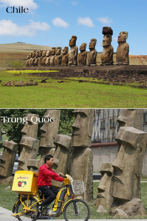 Trung Quốc cũng không ngần ngại “bê” những pho tượng Moai ở Chile về Bắc Kinh.