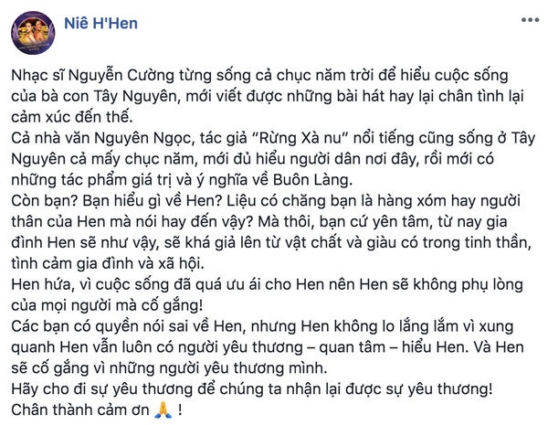 Lời chia sẻ của H'Hen Niê