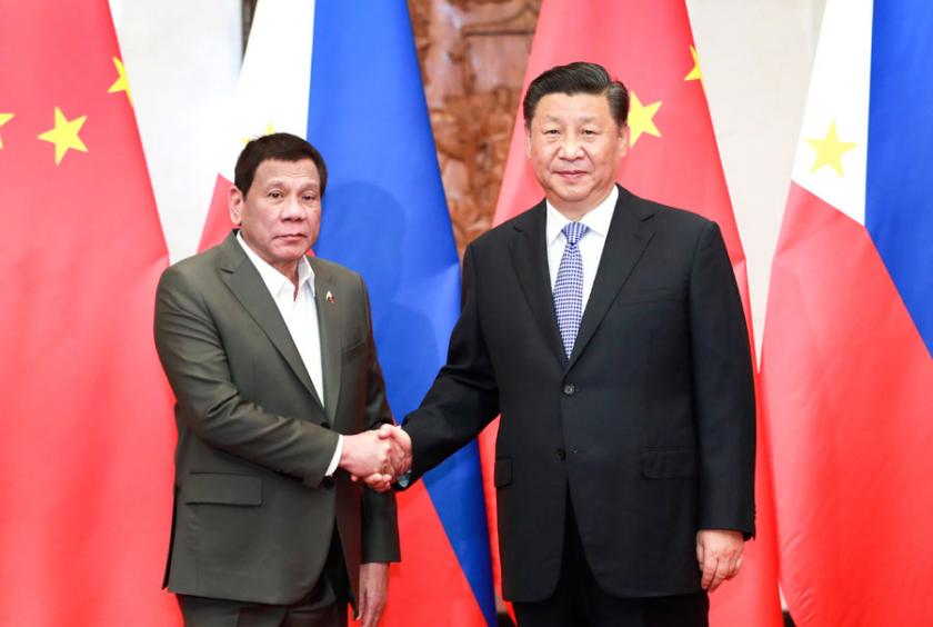 Chủ tịch Trung Quốc Tập Cận Bình gặpTổng thống Philippines Rodrigo Duterte hôm 29/8/2019.