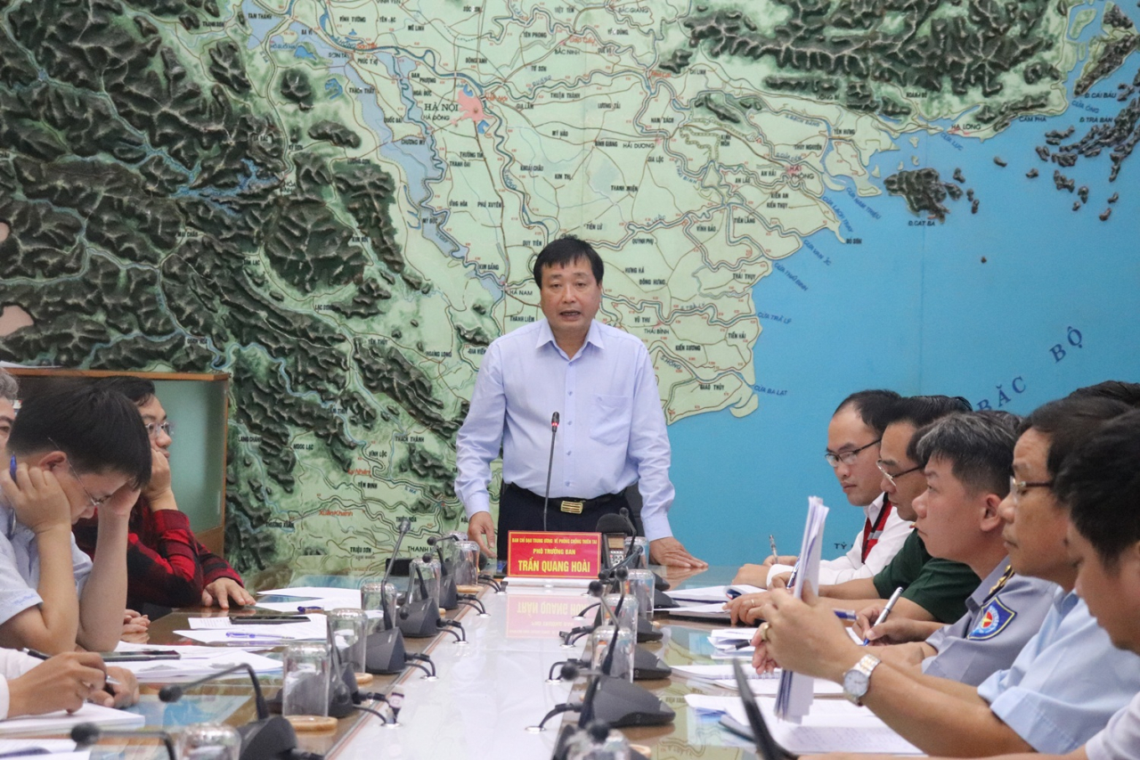 Ông Trần Quang Hoài – Phó Trưởng ban Ban Chỉ đạo trung ương về phòng chống thiên tai phát biểu chỉ đạo. (Ảnh: PCTT).