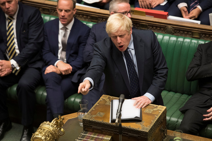Thủ tướng Boris Johnson phát biểu tại Hạ viện Anh hôm 3/9. Ảnh: REUTERS. Kế hoạch Brexit mới của ông bị EU cho là không khả thi.