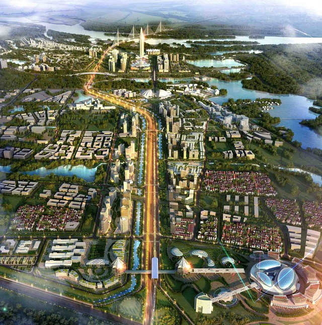 Dự án thành phố thông minh sẽ kéo dài dọc trục đường Võ Nguyên Giáp với điểm nhấn là cầu Nhật Tân.