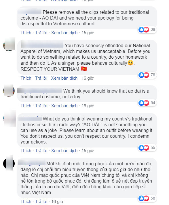 Khán giả Việt tấn công trang mạng của ca sĩ Mỹ mặc áo dài không quần