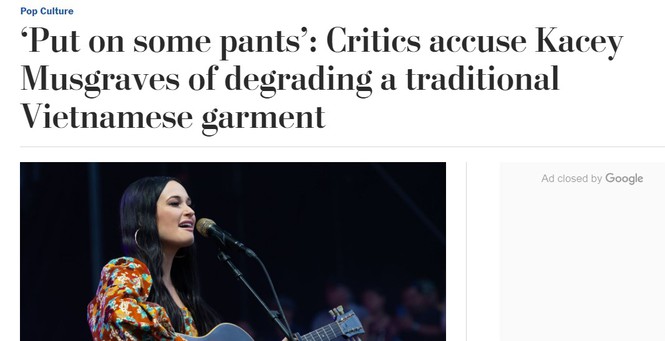 Loạt báo quốc tế uy tín chỉ trích nữ ca sĩ Mỹ mặc áo dài không quần