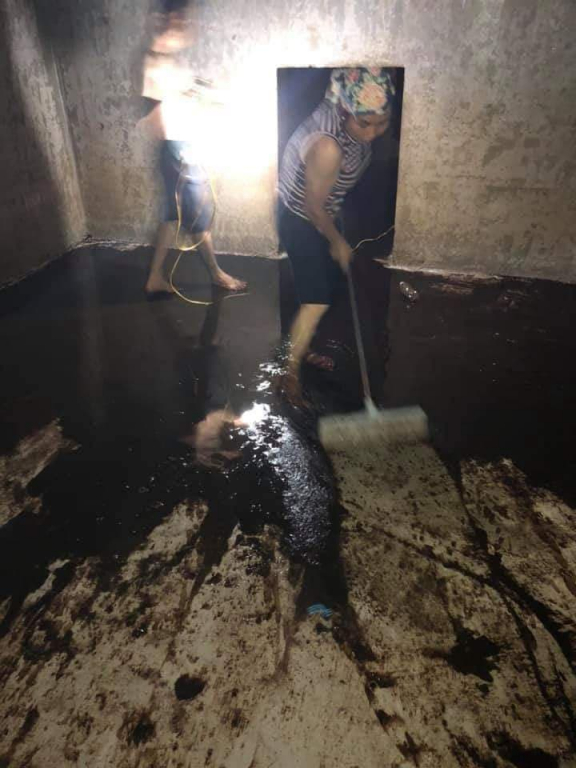 Hình ảnh bể ngầm tại một chung cư ở Hà Nội sau sự cố nước Sông Đà. (Ảnh: FB).