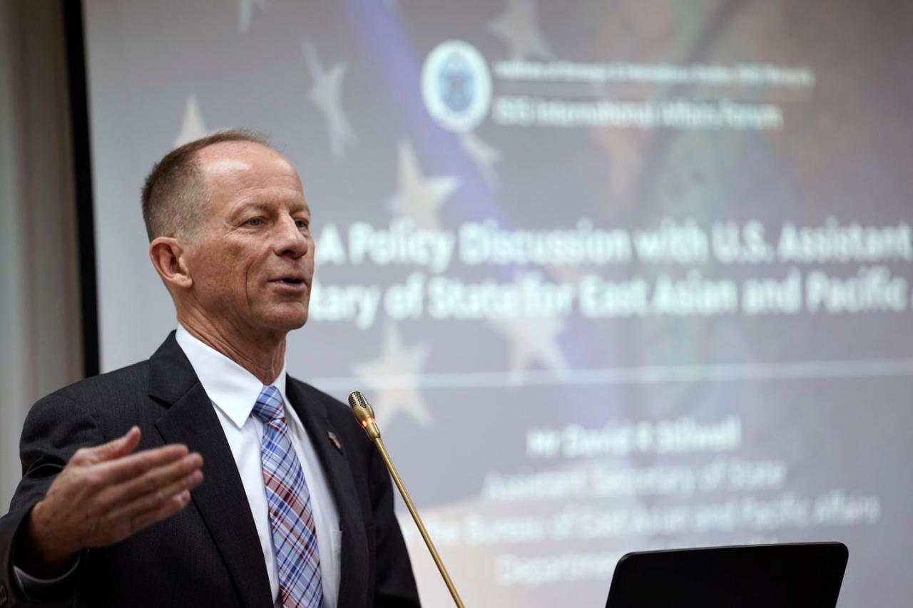 Ông David Stilwell, Trợ lý Ngoại trưởng Mỹ về Đông Á và Thái Bình Dương phát biểu trong một diễn đàn ở Kuala Lumpur hôm 31/10.