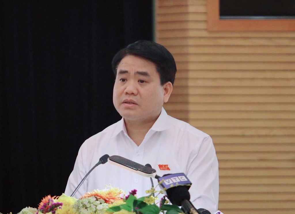 Chủ tịch UBND TP Hà Nội Nguyễn Đức Chung khẳng định không trợ giá nước Sông Đuống. (Ảnh: Quỳnh Hương).