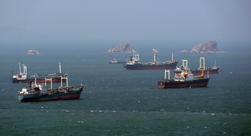 Các tàu chở hàng Triều Tiên trên biển.