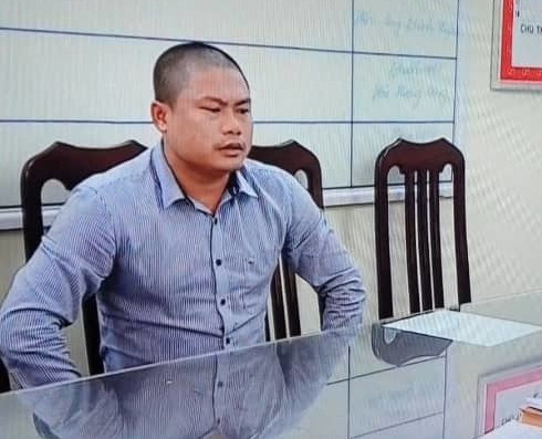 Đối tượng Nguyễn Văn Cường - Chủ tịch HĐQT Hợp tác xã Trường xanh Bắc Sơn tại cơ quan Công an.