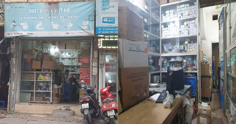 Cửa hàng Thiết bị y tế Việt Hà bán thiết bị y tế nhập lậu, nghi làm giả giấy tờ tuồn vào bệnh viện.