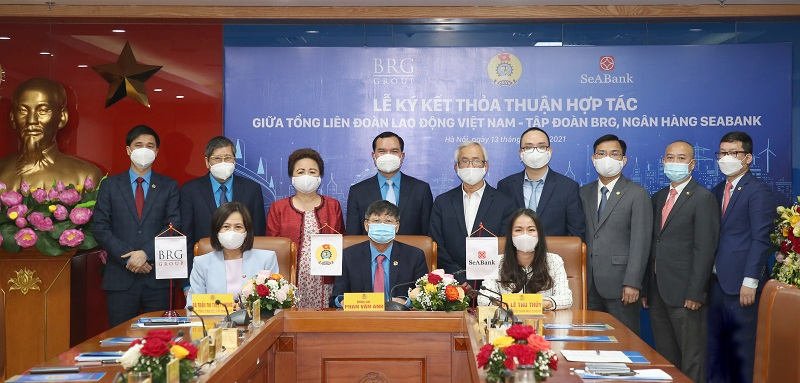 Tổng Liên đoàn Lao động Việt Nam ký kết Thỏa thuận hợp tác với Tập đoàn BRG và Ngân hàng SeABank.