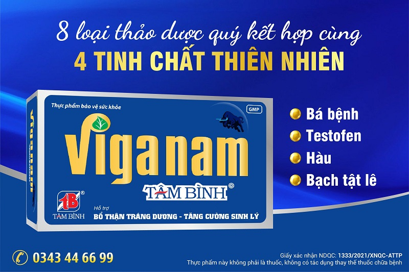 Viganam Tâm Bình hỗ trợ bổ thận tráng dương, tăng cường sinh lực, nâng cao sức khỏe và sinh lý nam giới.