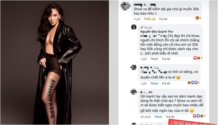 Đăng ảnh sexy trên trang cá nhân, Quỳnh Thư bị một tài khoản mỉa mai: 