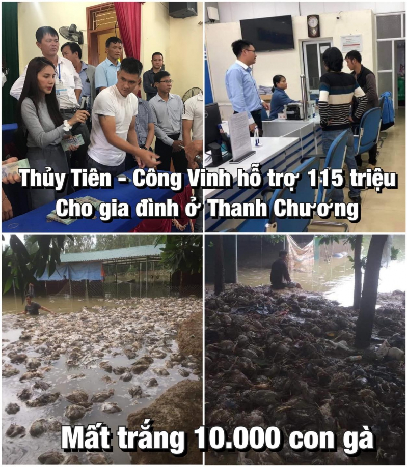 Thủy Tiên hỗ trợ 115 triệu cho một hộ dân tại Nghệ An