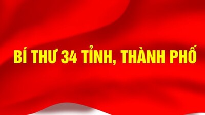 Danh sách 34 bí thư tỉnh, thành phố sau sắp xếp đơn vị hành chính