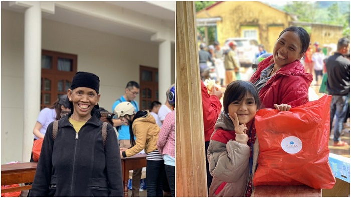 Người dân tại xã A Bung và xã A Ngo dành tặng nụ cười rạng rỡ hạnh phúc cho đoàn thiện nguyện.