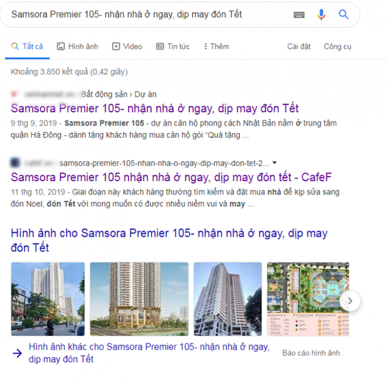 Nhan nhản quảng cáo mỹ miều về dự án Samsora Premier.