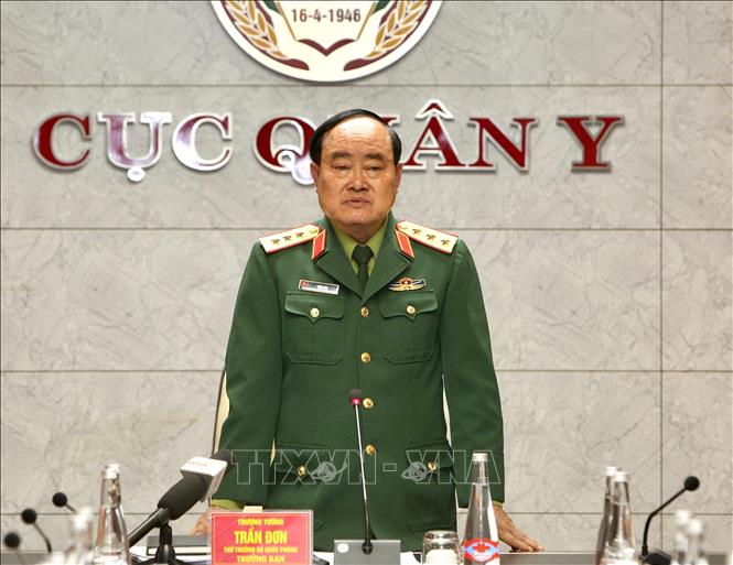 Thượng tướng Trần Đơn - Trưởng Ban chỉ đạo chủ trì hội nghị. (Ảnh: TTXVN).
