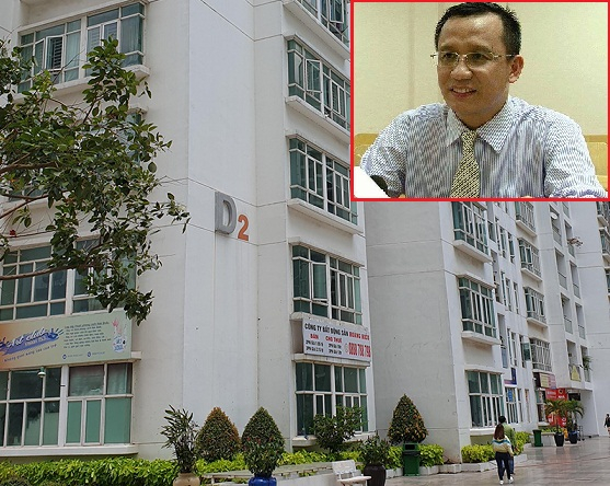 Hiện trường vụ Tiến sĩ Bùi Quang Tín rơi tầng 14 tử vong. (Ảnh: IT).